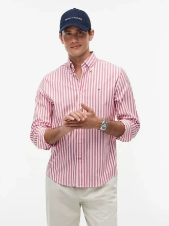 Camisa de riscas para todo o dia com corte regular