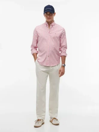 Camisa de riscas para todo o dia com corte regular