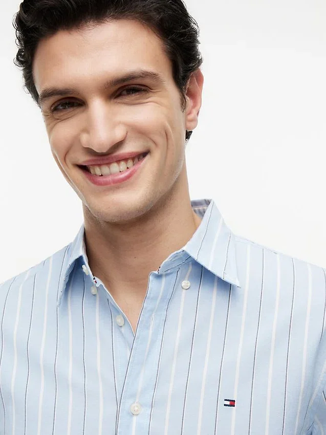 Camisa de riscas para todo o dia com corte regular Camisa de riscas para todo o dia com corte regular