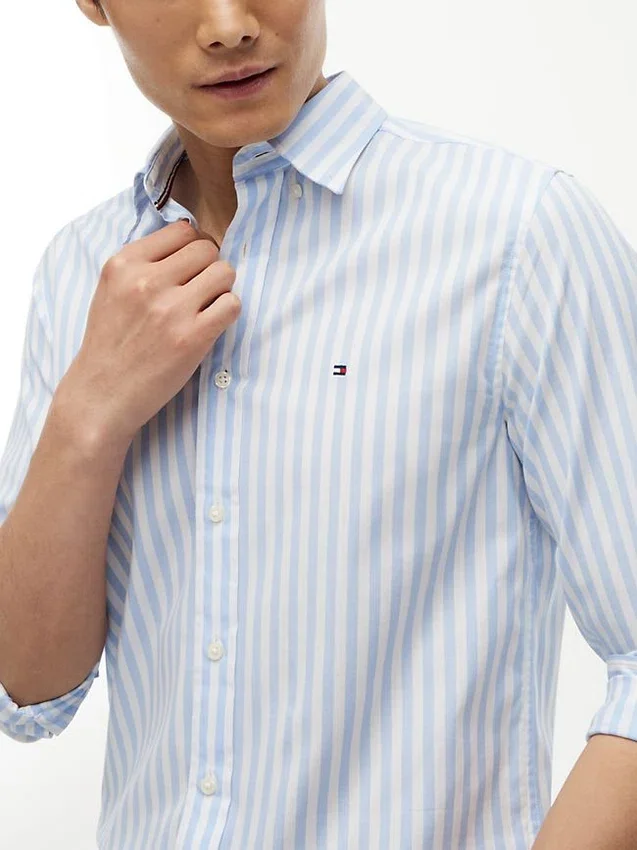 Camisa de riscas para todo o dia com corte regular Camisa de riscas para todo o dia com corte regular