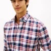 Camisa de sarja xadrez arrojada com corte regular Camisa de sarja xadrez arrojada com corte regular