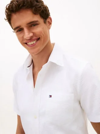 Camisa de seersucker de corte regular
