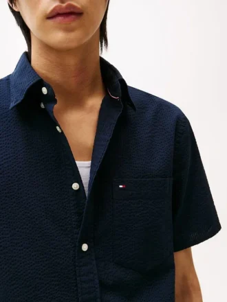 Camisa de seersucker de corte regular