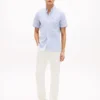 Camisa de seersucker às riscas com corte regular Camisa de seersucker às riscas com corte regular
