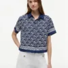 Camisa de voile com monograma em letra cursiva Camisa de voile com monograma em letra cursiva