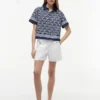 Camisa de voile com monograma em letra cursiva Camisa de voile com monograma em letra cursiva