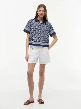 Camisa de voile com monograma em letra cursiva