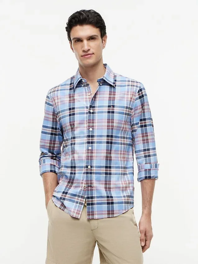 Camisa de xadrez de corte regular para o dia a dia Camisa de xadrez de corte regular para o dia a dia