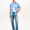 Camisa em mistura de algodão e linho com estampado tropical Camisa em mistura de algodão e linho com estampado tropical