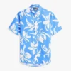 Camisa em mistura de algodão e linho com estampado tropical Camisa em mistura de algodão e linho com estampado tropical