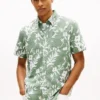Camisa em mistura de linho com estampado tropical