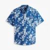 Camisa em mistura de linho com estampado tropical
