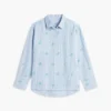 Camisa em mistura de linho com monograma por toda a peça Camisa em mistura de linho com monograma por toda a peça