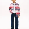 Camisa infantil de oxford elástica xadrez Camisa infantil de oxford elástica xadrez