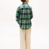 Camisa infantil de oxford elástica xadrez
