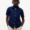 Camisa infantil em mistura de linho e algodão