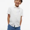 Camisa infantil em mistura de linho e algodão