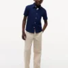 Camisa infantil em mistura de linho e algodão
