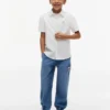 Camisa infantil em mistura de linho e algodão