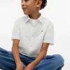 Camisa infantil em mistura de linho e algodão