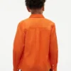 Camisa infantil em mistura de linho e algodão
