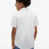 Camisa infantil em mistura de linho e algodão