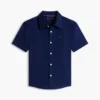 Camisa infantil em mistura de linho e algodão
