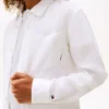 Camisa infantil folgada em mistura de linho