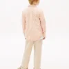Camisa infantil às riscas em mistura de linho