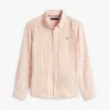 Camisa infantil às riscas em mistura de linho