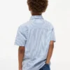 Camisa infantil às riscas em seersucker