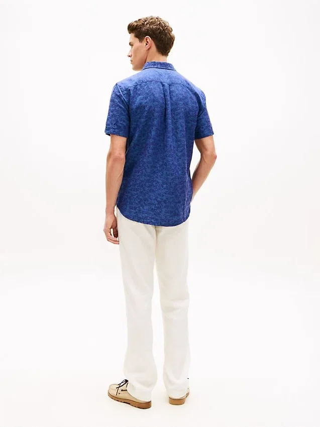 Camisa Jacquard com Estampado de Palmeiras Camisa Jacquard com Estampado de Palmeiras