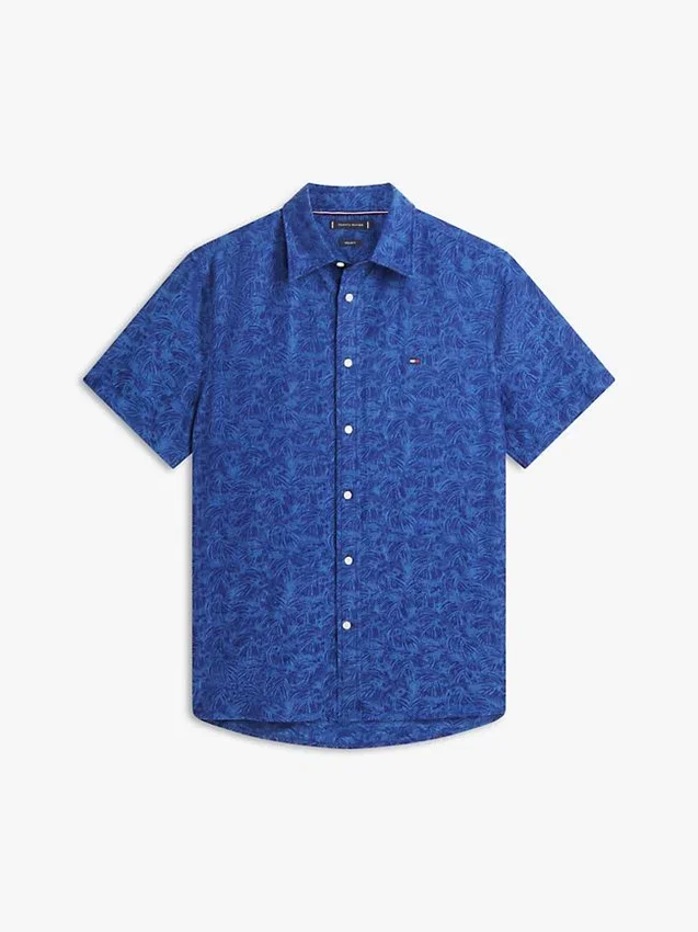 Camisa Jacquard com Estampado de Palmeiras Camisa Jacquard com Estampado de Palmeiras