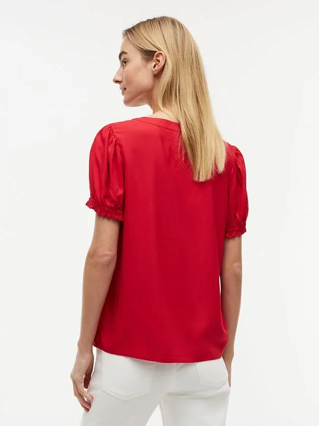 Camisa leve com franzido Camisa leve com franzido