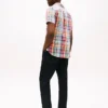 Camisa Madras em mistura de linho com corte regular