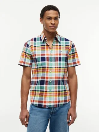 Camisa Madras Oxford de corte regular
