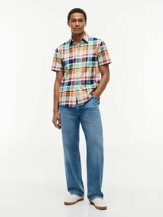 Camisa Madras Oxford de corte regular