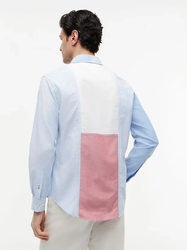Camisa Oxford com blocos de cor e corte regular Camisa Oxford com blocos de cor e corte regular