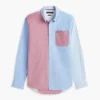 Camisa Oxford com blocos de cor e corte regular Camisa Oxford com blocos de cor e corte regular