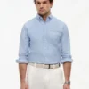Camisa Oxford de bolso com riscas e corte regular Camisa Oxford de bolso com riscas e corte regular