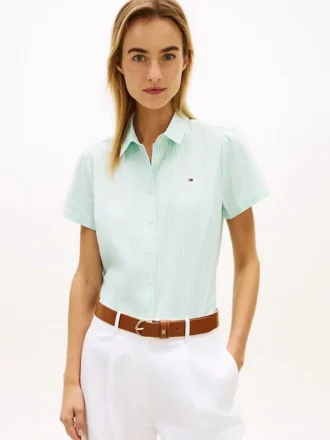 Camisa Oxford de manga curta
