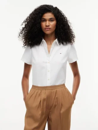 Camisa Oxford de manga curta