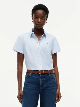 Camisa Oxford de manga curta