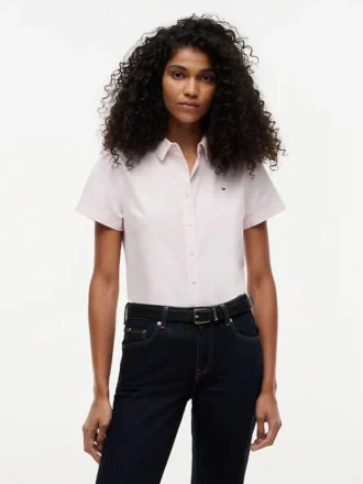 Camisa Oxford de manga curta