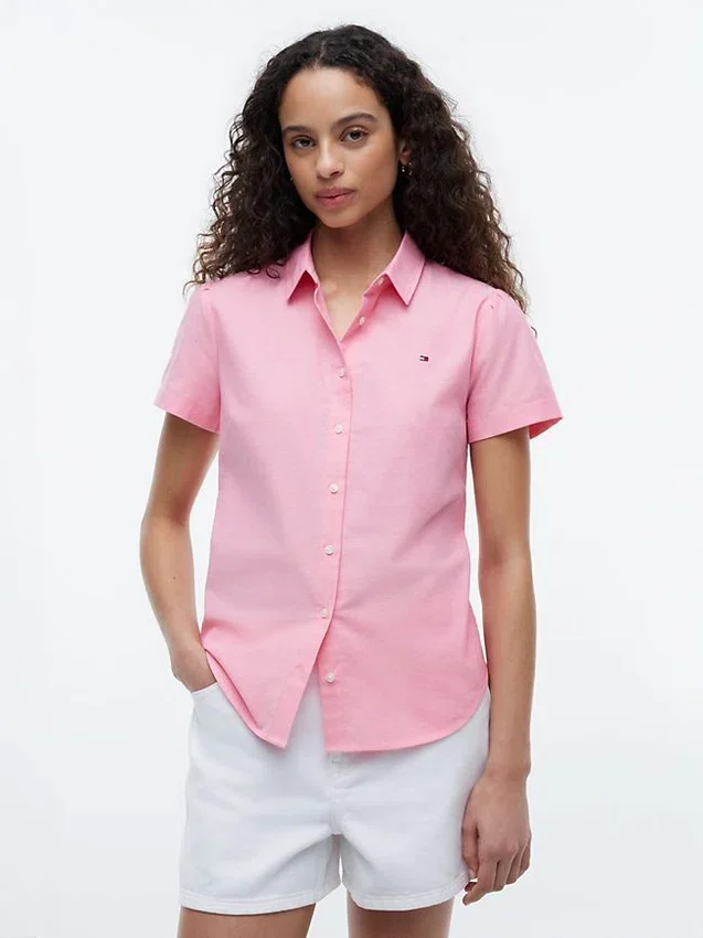 Camisa Oxford de manga curta Camisa Oxford de manga curta