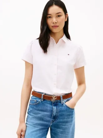 Camisa Oxford de manga curta