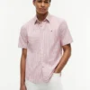 Camisa Oxford de manga curta às riscas Camisa Oxford de manga curta às riscas