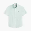 Camisa Oxford de manga curta às riscas Camisa Oxford de manga curta às riscas