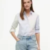 Camisa Oxford elástica com riscas mistas Camisa Oxford elástica com riscas mistas