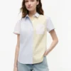 Camisa Oxford elástica com riscas mistas Camisa Oxford elástica com riscas mistas
